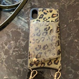 Green suede leopard Bandolier iPhone X Max
